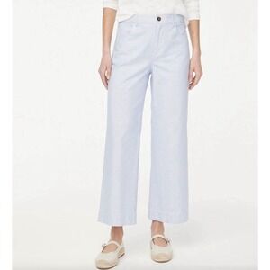 J.Crew Factory Size 30 Striped High-Rise Wide-Leg Cropped Pant Blue White NEW